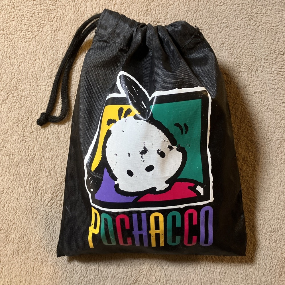 Vintage Sanrio Pochacco Drawstring Bag 1994‎ Sanrio Co.. LTD